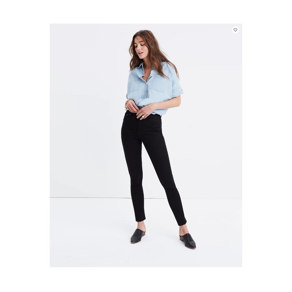 Madewell 10" High-Rise Skinny Jeans with Stretch, Size 24, Black
